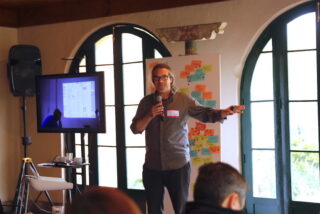 James intercorp summit James Stewart doing a talk at a recent event for technology leaders in Intercorp, in Peru