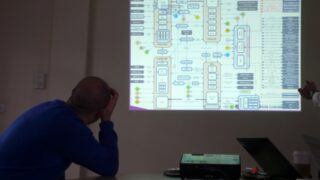 Mike despair Mike Bracken looking at a technology spaghetti diagram